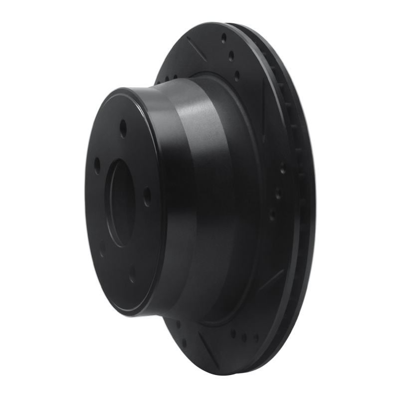 Chevrolet S10 Brake Rotor (1) - Rear Right - R1 Concepts - Drilled & Slotted - Black - `97-`05